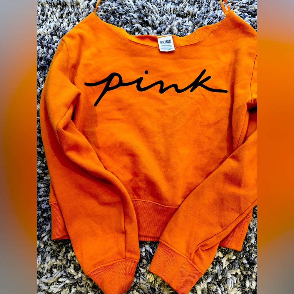 Pink victorias secret off the shoulder sweater